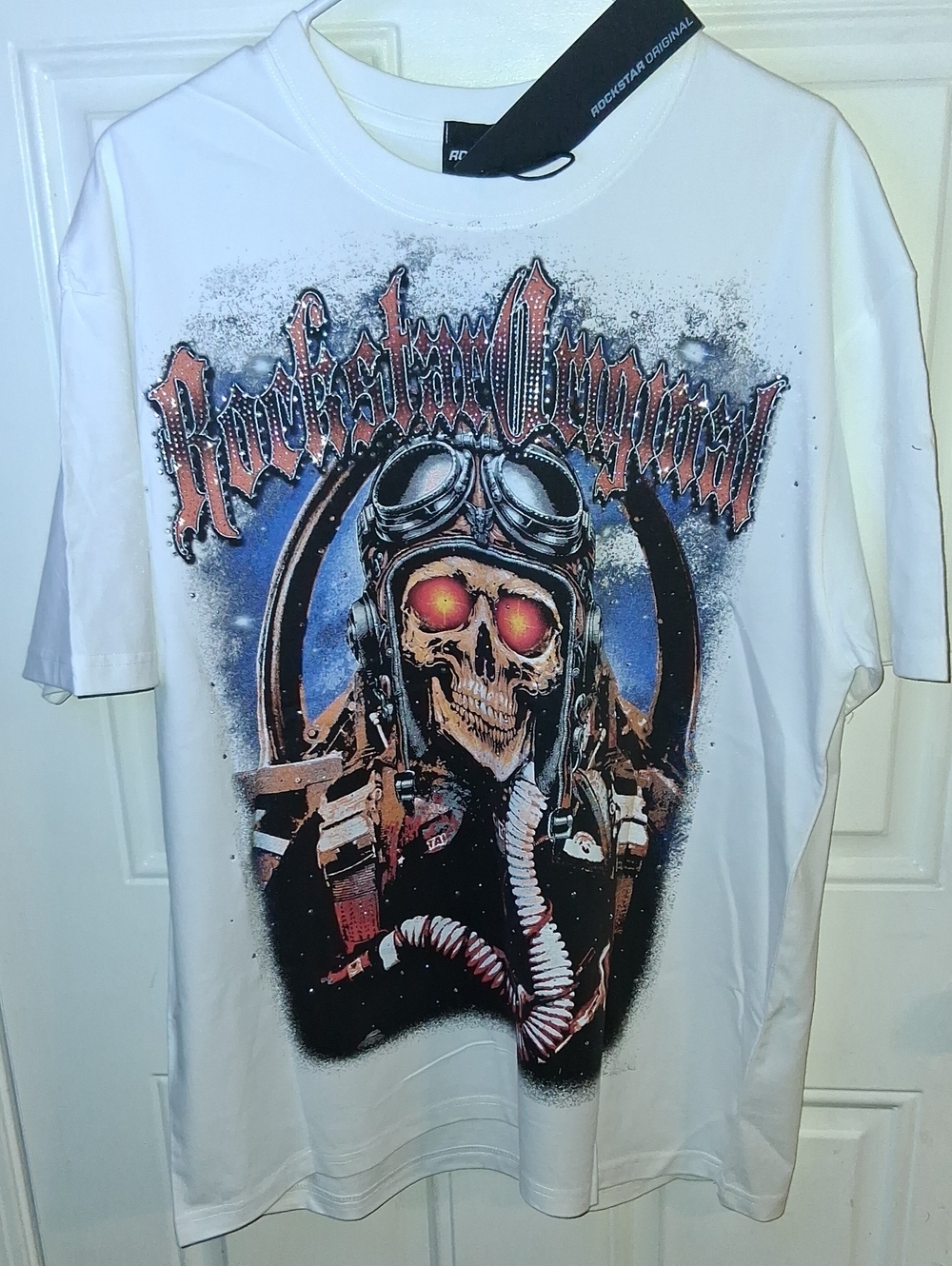 RockStar Original Skull Pilot Tshirt